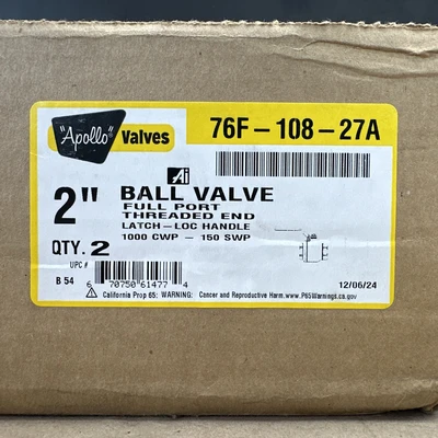 NEW APOLLO VALVES 76F-108-27A