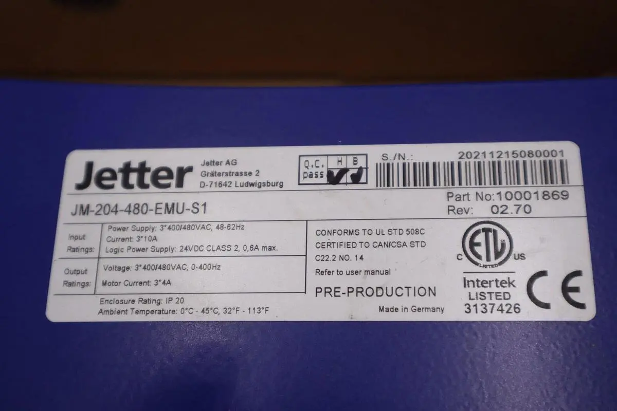 NEW IN BOX Jetter JM-204-480-EMU-S1 10001869 Servo Drive STOCK H111