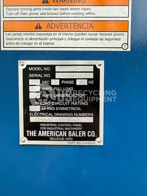 USED AMERICAN BALER DC6343E-830M MANUAL TIE HORIZONTAL