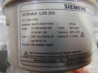 Siemens 7ML5731-1AG12-1CA0Z SITRANS LVS 200 Vibrating Level Switch 457mm New NIB