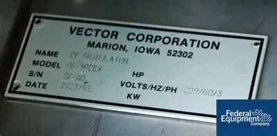 USED Freund-Vector Vector CF360EX Granulator, S/S