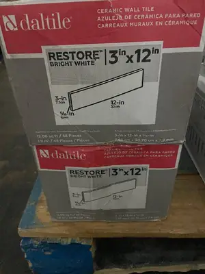 Daltile Restore Bright White 3x12 Ceramic Wall Tile - 2 Boxes (96 pcs, 24 sq ft)