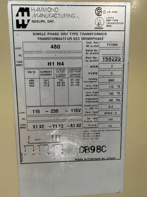 USED HAMMOND MANUFACTURING 150222