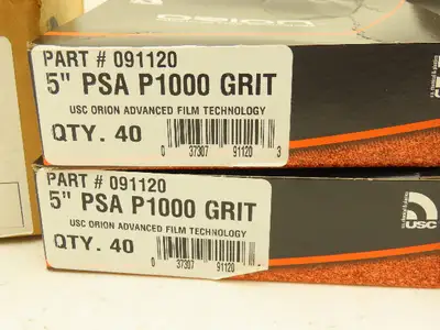 Orion 091120 5" PSA Sanding Discs 1000G Adhesive Aluminum Oxide 320ct 2 Case Lot