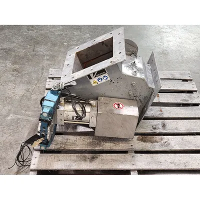 Used 8" Square Salina Vortex Pneumatic actuated gravity Diverter Valve