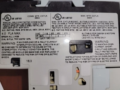 USED Allen-Bradley 140M-C2E-B40 SER B WITH 100-C09D10