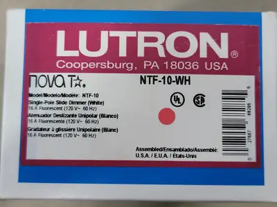 NEW LUTRON NTF-10-WH