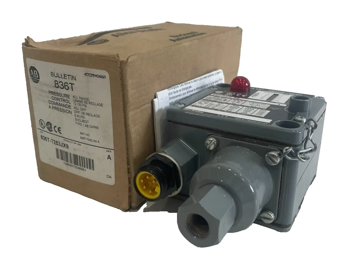ALLEN BRADLEY 836T-T253JX9 PRESSURE SWITCH SER. A 0-150PSI NEW, SURPLUS