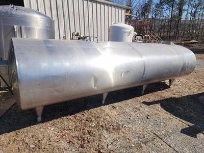 4000  Gallon De Laval  Stainless Steel Jacketed Horizontal Storage Tank