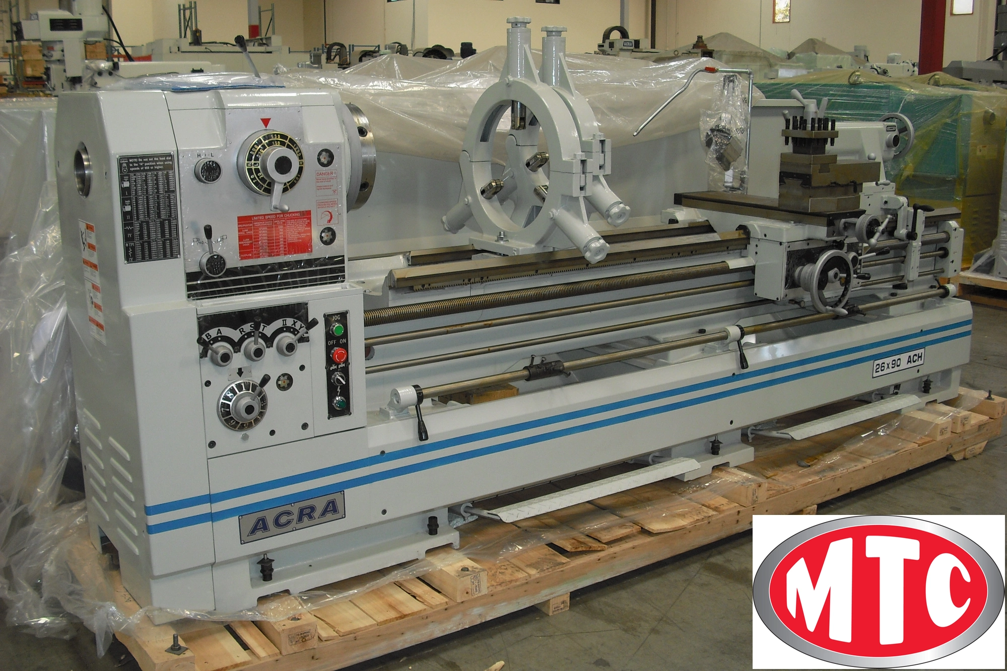New Acra 26" x 120" Precision Engine lathe with 4" spindle bore