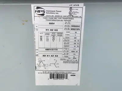 Used HAMMOND POWER SOLUTIONS INC. NMK015PK Transformers British Columbia CA | Lenmark #265692