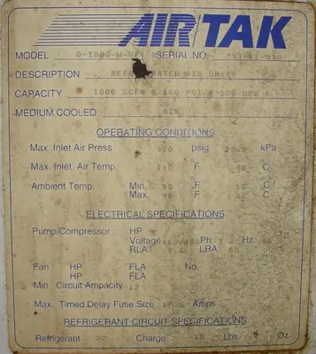 USED AIR TAK D-1000-W-HP