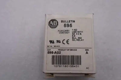 NEW OPEN BOX Allen Bradley 595-A02 Auxiliary Contact 595A02 LOT OF 2 STK K-3351