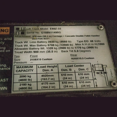 Hyster E60Z-33 6000 LB Forklift