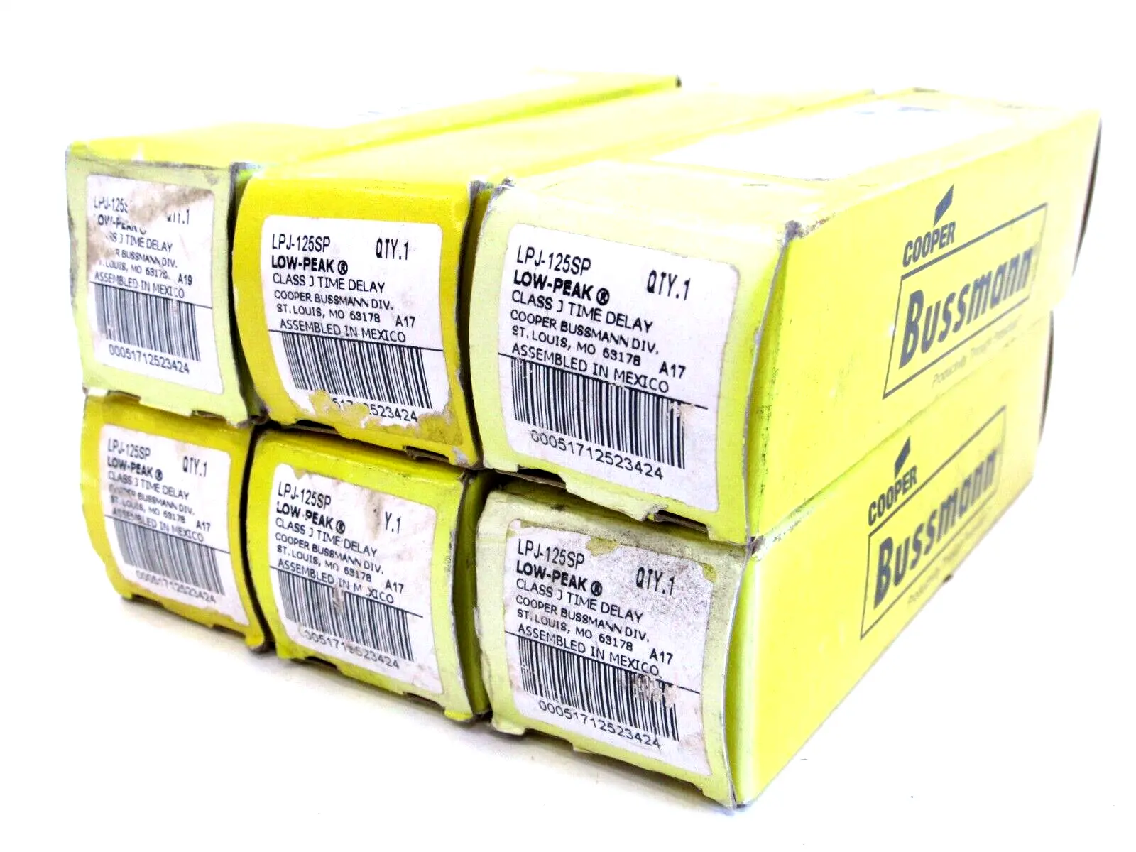 NEW LOT OF 6 COOPER BUSSMANN LPJ-125SP FUSES LPJ125SP