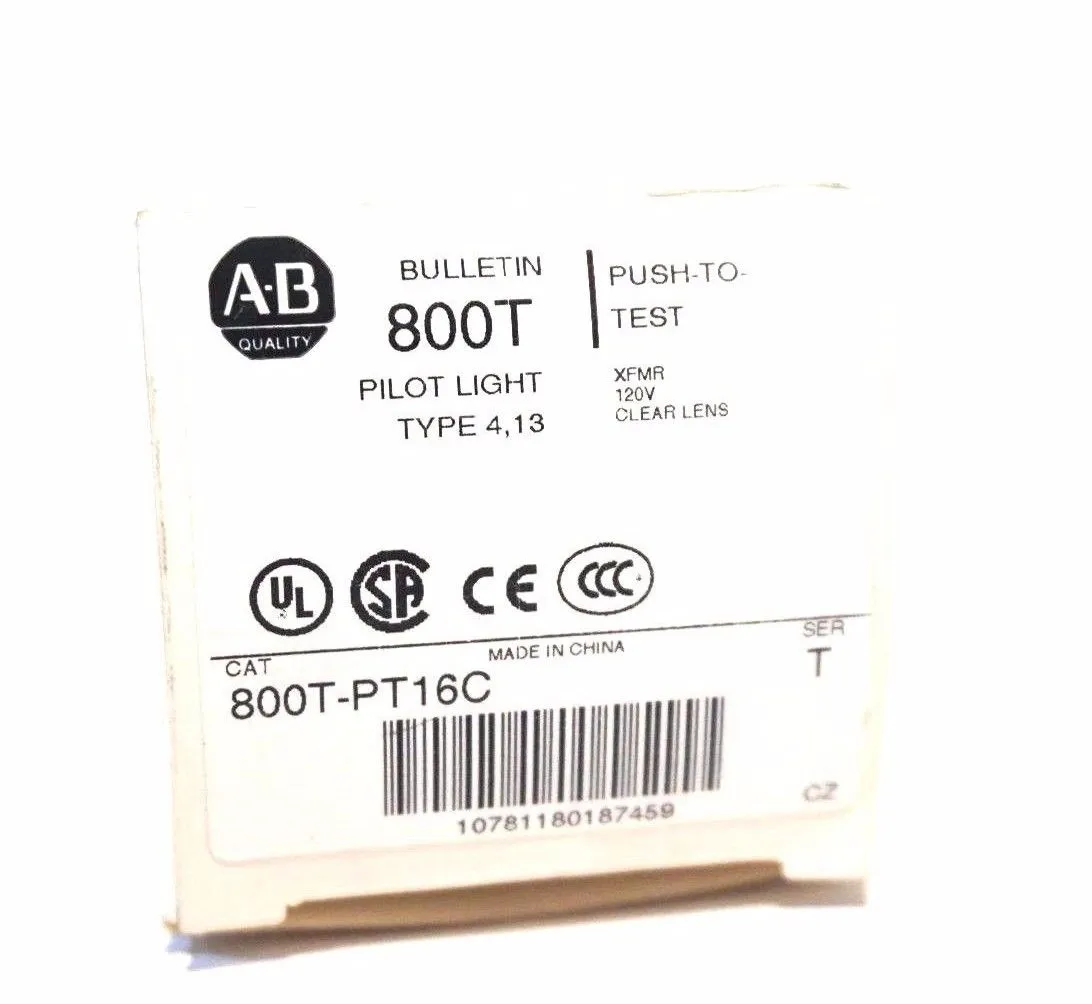 NEW ALLEN BRADLEY 800T-PT16C PILOT LIGHT SER.T 800TPT16C