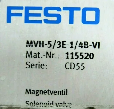 NEW FESTO 115520 SOLENOID VALVE MVH-5/3E-1/4B-VI