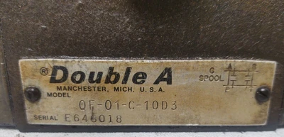 🔥D05 C Spool DOUBLE A QF-01-C-10D3 HYDRAULIC VALVE 115V Coils