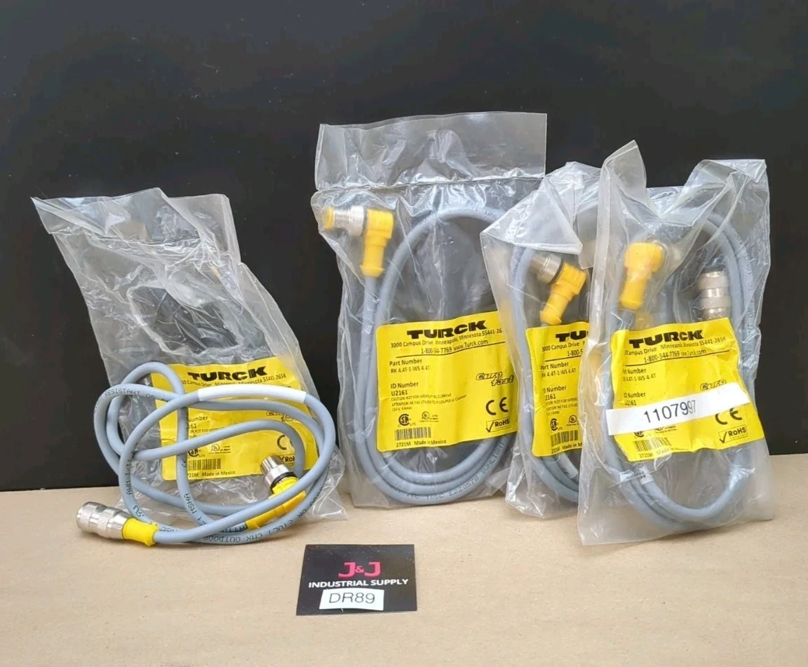 Lot Of 4 Turck RK 4.4T-1-WS 4.4T Actuator Sensor Cable (Fast Shipping)