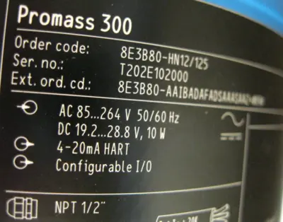 NEW Endress+Hauser 8E3B80-AAIBADAFADSAAASAA2+