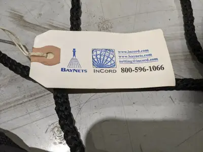 M3000BK | InCord  Knotless Netting 4" Square Holes 2" Web Border 15ft x 16.50ft - Used