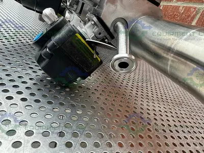 USED 5 ITT PURE-FLO STAINLESS STEEL DIAPHRAGM VALVES W/ 2" TO 1/2" SANITARY FITTING