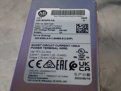 Used ALLEN BRADLEY 22FRF6P0AS Industrial Controls Ohio US | HGR 24 #786968