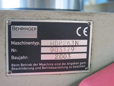 BEHRINGER HBP-263N 2 POST HORIZONTAL BANDSAW