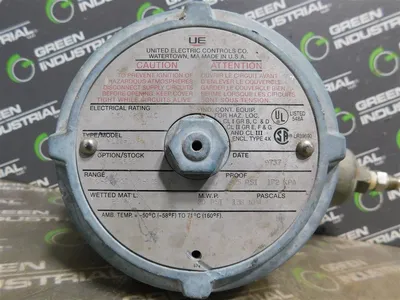 United Electric H122-144 9689 Pressure Switch 15A 48VAC 0-20 psi Used