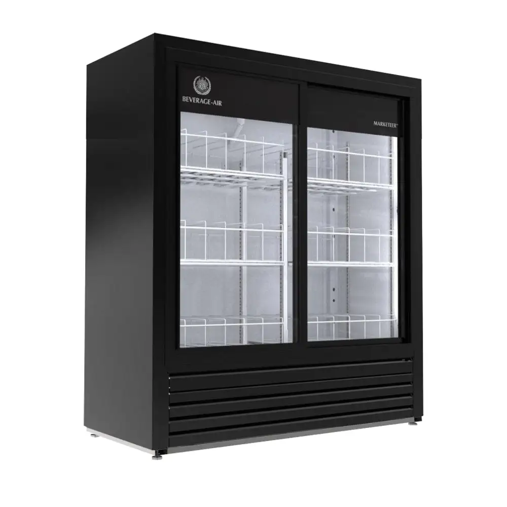 Beverage-Air MT41-54-1-SDB 47 1/4" Marketmax™ Two Section Glass Door Merchandiser - (2) Sliding Doors, Black, 115v