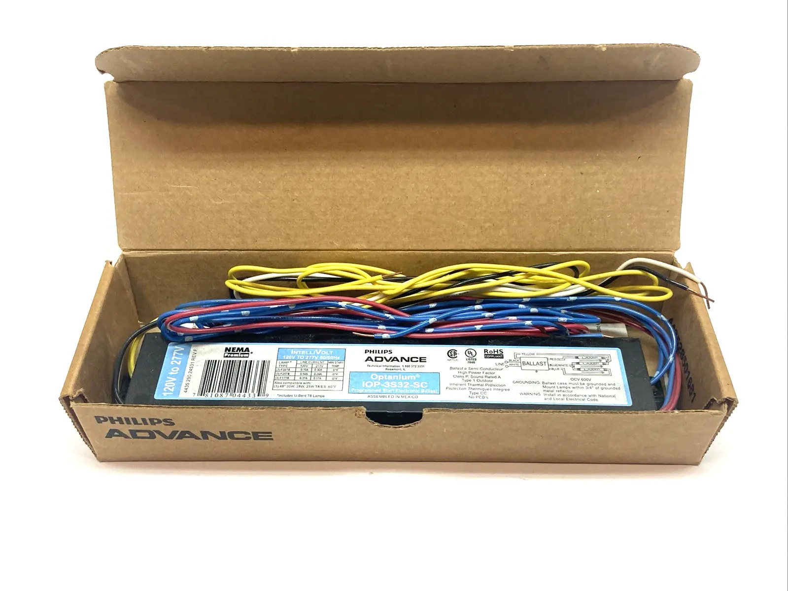 New | in-Stock Philips Advance Optanium T8 Lamp Programmed Start Ballast 120V-277V Lighting Michigan US | Maverick Industrial Sales #1402021