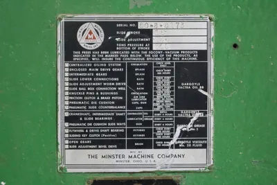 1952 MINSTER E2-300 Straight Side Presses | Midstate Machinery (6)