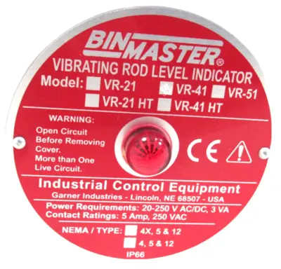 NEW BIN MASTER VR-41 VIBRATING ROD LEVEL SENSOR 36" VR41