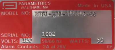 USED PANAMETRICS MIS1-321-444440-00 MOISTURE ANALYZER MIS132144444000