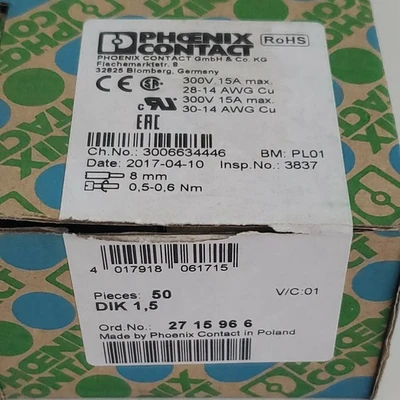 New | in-Stock Phoenix Contact 2715966 Terminal Blocks Indiana US | J&J Industrial Supply #520623