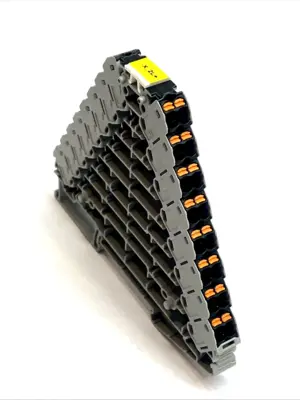 USED PHOENIX CONTACT PTRVB 8-PV/BK TERMINAL BLOCK 250V 17.5A DIN RAIL GRAY