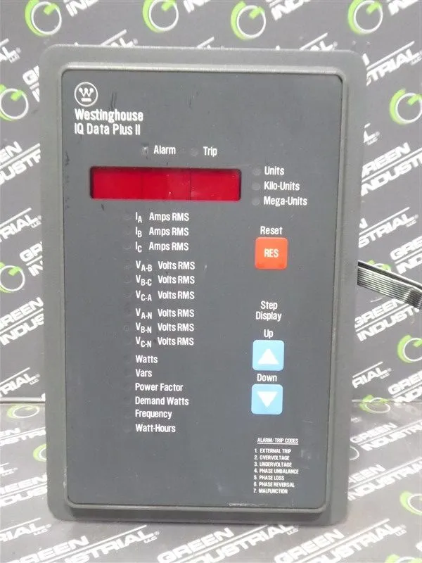 Westinghouse IQ Data Plus II 2D78522 Digital Meter w/ Power Supply/Analyzer Used
