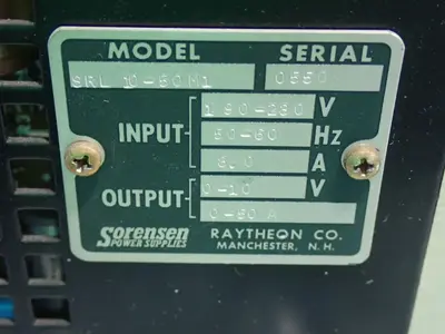 Used SORENSEN POWER SUPPLIES SRL1050 DC Power Supplies Ohio US | HGR 24 #941887