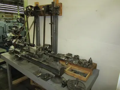1196-385 Antique B.C. Ames Watchmaker’s/ Clockmaker’s/Jewelers Precision Lathe, Model #3