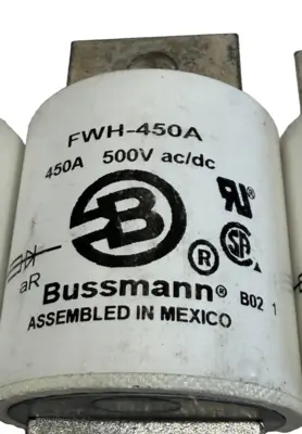 NEW LOT OF 3 BUSSMANN FWH-450A FUSES 450A 500V FWH450A