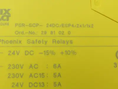 Phoenix Contract PSR-ESP4 Safety Relay 24V Input 230V Output