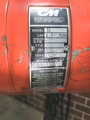 Used Columbus McKinnon R Hoists (All Types) Indiana US | J&J Industrial Supply #1567551