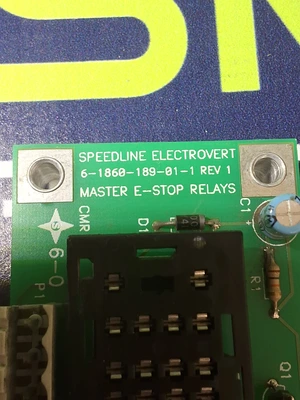 SPEEDLINE ELECTROVERT 6-1860-189-01-1 REV. 1 MASTER E-STOP RELAY