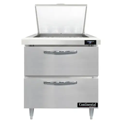 Continental D32N12M-D 32" Designer Line Sandwich/salad Prep Table W/ Refrigerated Base, 115v