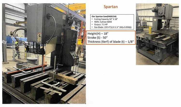 Used MARVEL SPARTAN PS 1620/5/8 Vertical Band Saws Michigan US | Murphy Machinery 1 #39299