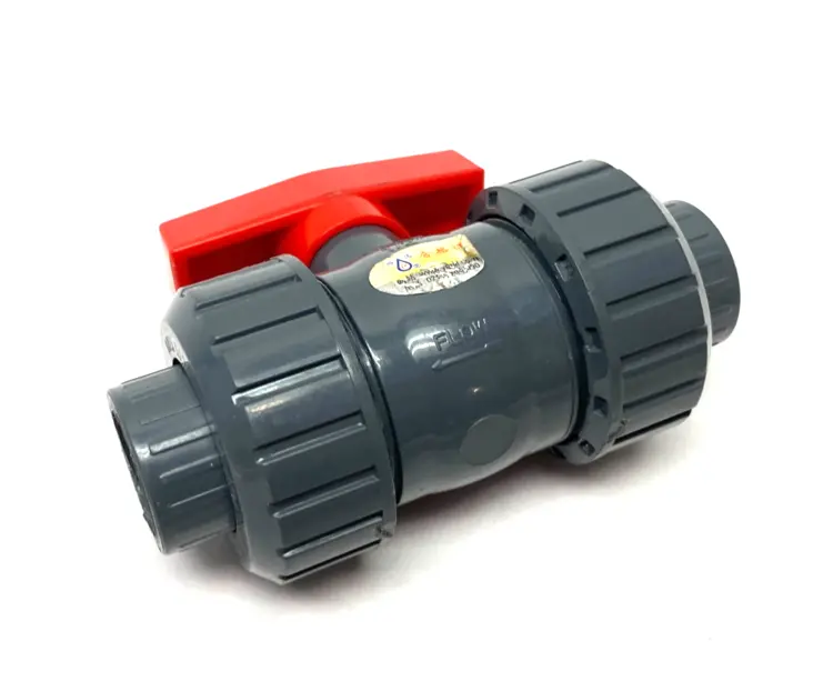 Used SHYOULI 1/2" DOUBLE UNION PVC BALL VALVE, GRAY, SLIP SOCKETS Valves/Fittings | Maverick Industrial Sales #1103604