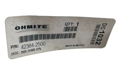 NEW OHMITE 42384-2500 RHEOSTAT 2500OHMS .10AMP 423842500