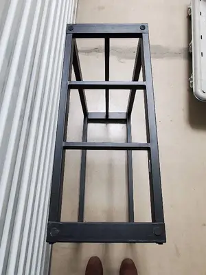 Black Powder-Coated Industrial Metal Frame Stand - Open Frame Rack Base