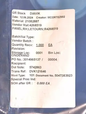Ceiling Panel RH Assy R4268519