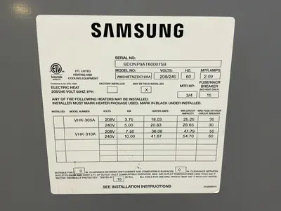 Used SAMSUNG AM048TNZDCH/AA Miscellaneous MRO Ohio US | HGR 24 #1287409